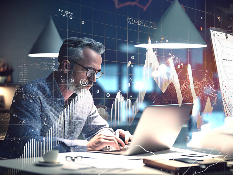 Bild Mann am Computer. Genutzt für das Seminar It gestützes Controlling